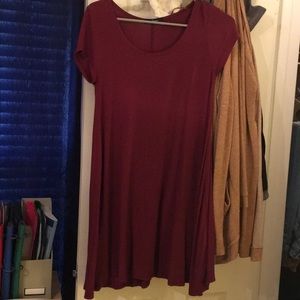 Maroon T-shirt dress
